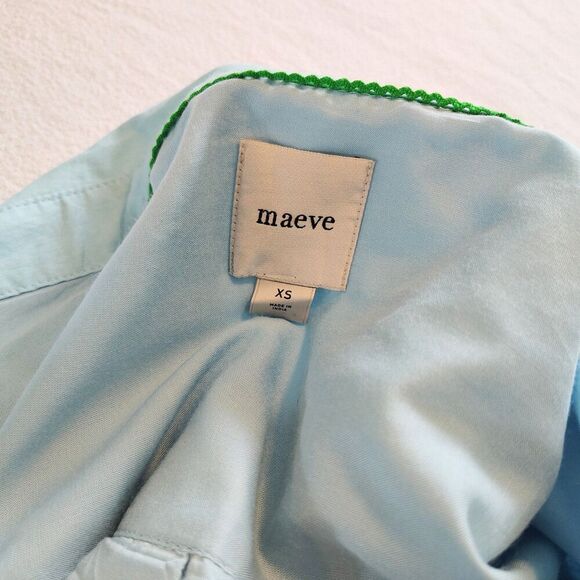 Anthropologie Maeve The Lillian Cap Sleeve Button Front Midi Dress Tulip Size XS - Picture 10 of 15